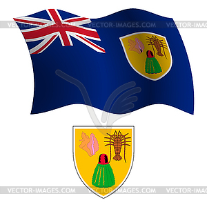 Download Turks and caicos islands wavy flag and coat - vector image