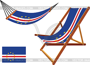 Cape verde hammock and deck chair set - vector clipart