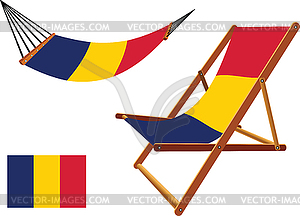 Chad hammock and deck chair set - vector clipart