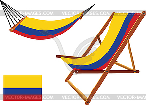 Colombia hammock and deck chair set - vector clipart