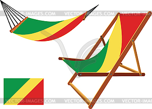 Congo republic hammock and deck chair set - vector image