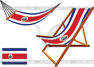 Costa rica hammock and deck chair set - vector clipart