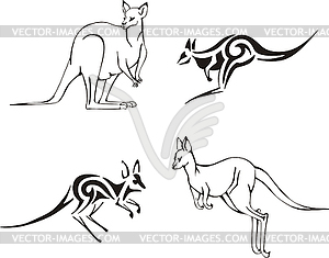 Kangaroos - vector clipart