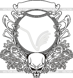 Frame with skull in Art Nouveau style - vector clipart / vector image
