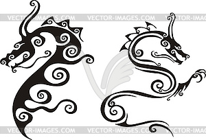 Stylized Dragons - vector clipart