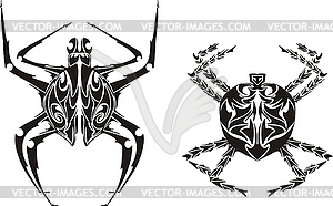 Stylized spiders - vector clipart / vector image