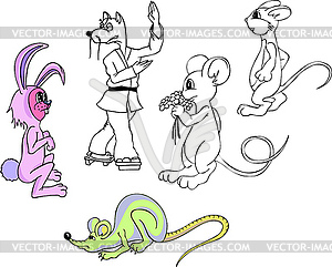 Animal cartoons - vector image