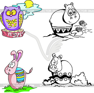 Animal cartoons - vector clip art