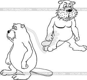 Beaver cartoons - vector clipart