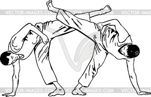 Man-to-man fight - vector clip art