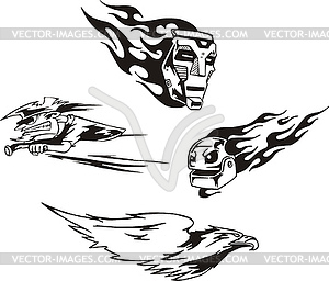 Miscellaneous Tattoo Aerographics Designs - vector clipart