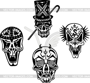 Stylized Skulls - vector clip art