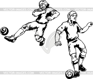 Soccer players - vector image