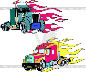 Truck flames - vector clipart