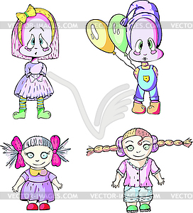 Funny children - vector clipart