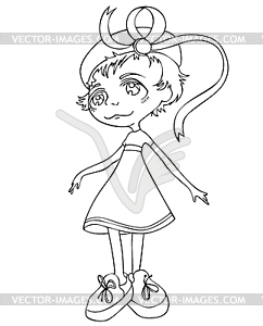 Nice little girl - vector image