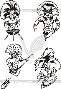 Native American Shamans - vector image