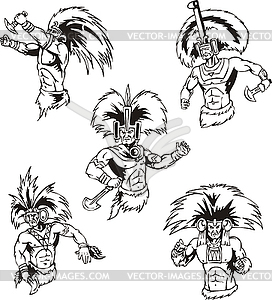 Native American Shamans - vector clipart