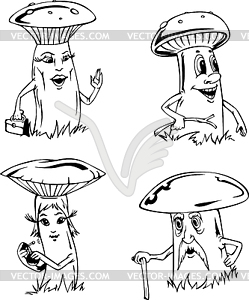 Mushroom cartoons - vector image