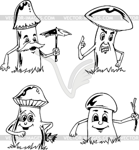 Mushroom cartoons - vector clipart