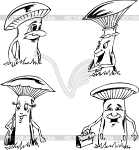 Mushroom cartoons - vector clipart