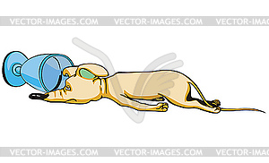 Drunken mouse cartoon - vector image