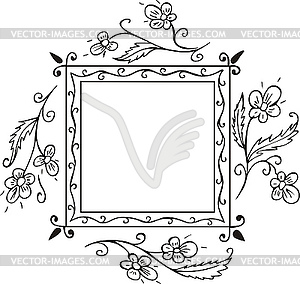 Floral frame decoration - vector clip art