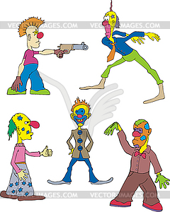 Funny Clowns - vector clipart