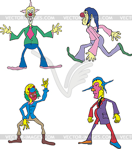 Funny Clowns - vector image