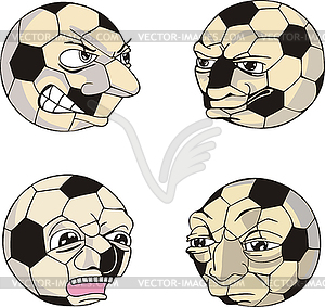 Funny Soccer Balls - stock vector clipart