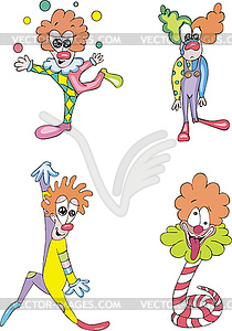 Funny Clowns - vector clip art