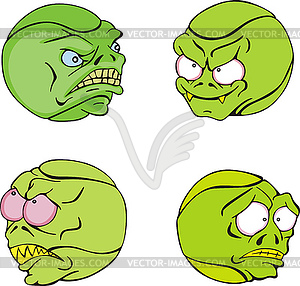 Ugly Green Balls - vector image
