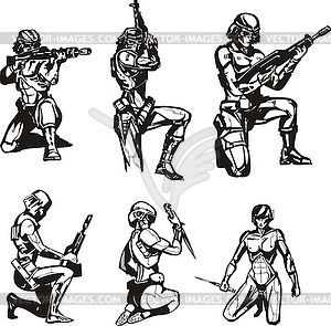 Amazon Cyborgs - vector clip art