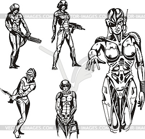 Amazon Cyborgs - vector clip art