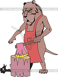 Dog butcher cartoon - vector clipart