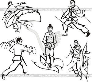 Martial art lessons - vector clip art