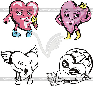 Heart cartoons - vector clip art