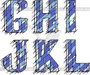 Set of initial letters GHIJKL - vector EPS clipart