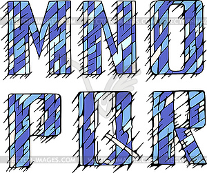 Set of initial letters MNOPQR - vector image