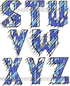 Set of initial letters STUVWXYZ - vector clip art