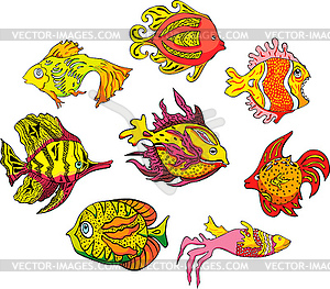 Motley tropical fish - vector clipart