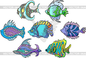 Motley tropical fish - vector EPS clipart