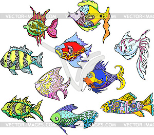 Motley tropical fish - vector image