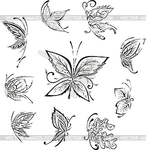 Stylized butterflies - vector clipart