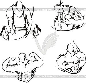 Weight lifting and bodybuilding - royalty-free vector image