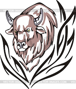 Bison tattoo - royalty-free vector clipart