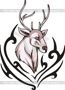 Reindeer tattoo - vector clipart / vector image
