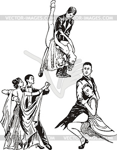 Dancing couples - vector image