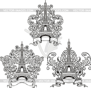 Stylized Eiffel Tower - vector clip art