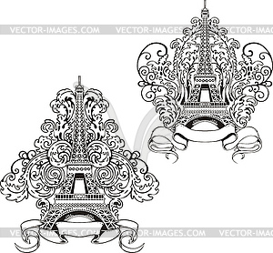 Stylized Eiffel Tower - vector image